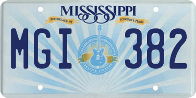 MS license plate MGI382