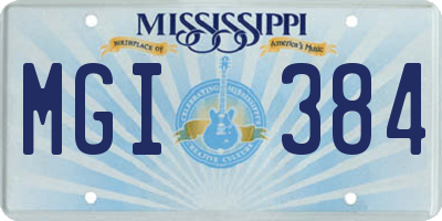 MS license plate MGI384