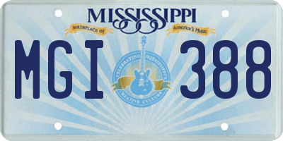 MS license plate MGI388