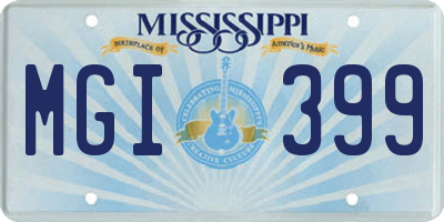MS license plate MGI399