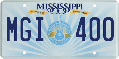 MS license plate MGI400