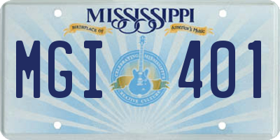 MS license plate MGI401