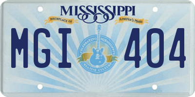 MS license plate MGI404