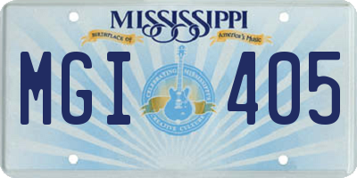 MS license plate MGI405