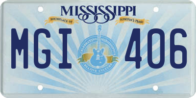 MS license plate MGI406