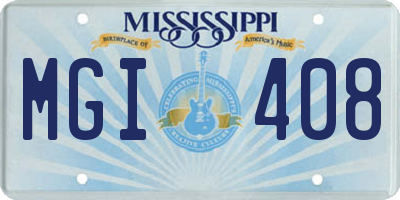 MS license plate MGI408