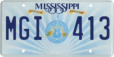 MS license plate MGI413