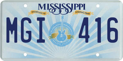 MS license plate MGI416