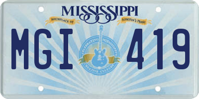 MS license plate MGI419