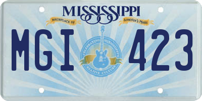 MS license plate MGI423