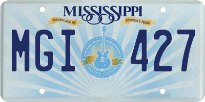 MS license plate MGI427