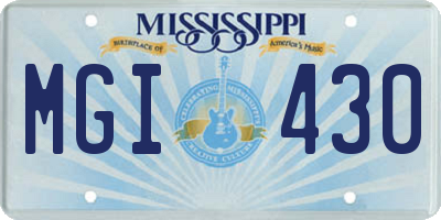 MS license plate MGI430