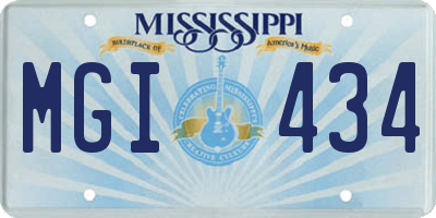 MS license plate MGI434