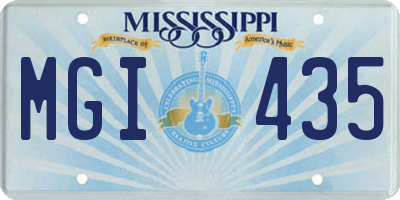 MS license plate MGI435