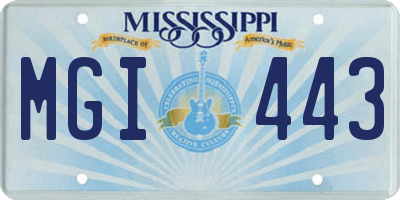 MS license plate MGI443