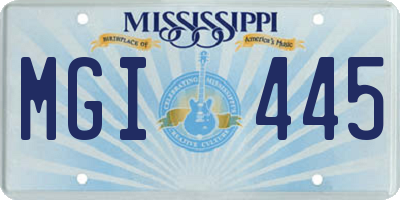 MS license plate MGI445