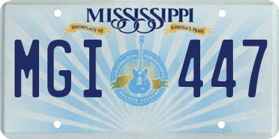 MS license plate MGI447