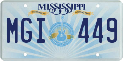 MS license plate MGI449