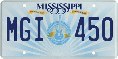 MS license plate MGI450