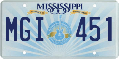 MS license plate MGI451