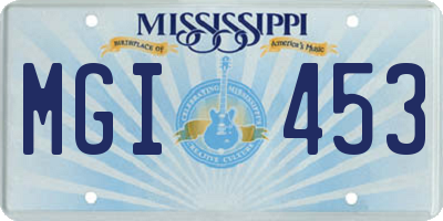 MS license plate MGI453