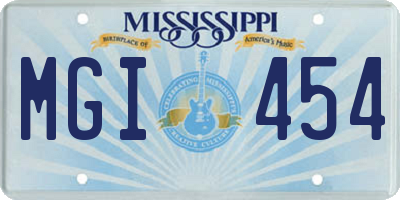 MS license plate MGI454