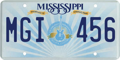 MS license plate MGI456