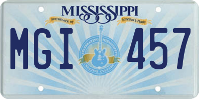 MS license plate MGI457