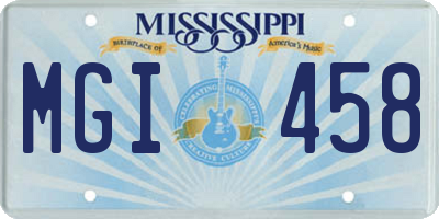 MS license plate MGI458