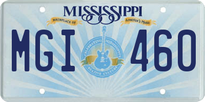 MS license plate MGI460