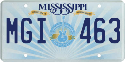MS license plate MGI463