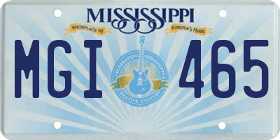 MS license plate MGI465
