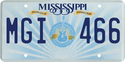 MS license plate MGI466