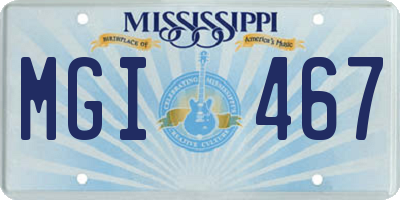 MS license plate MGI467