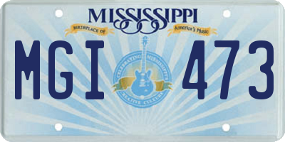 MS license plate MGI473