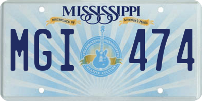 MS license plate MGI474
