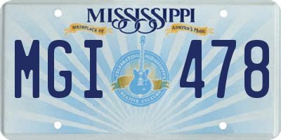MS license plate MGI478