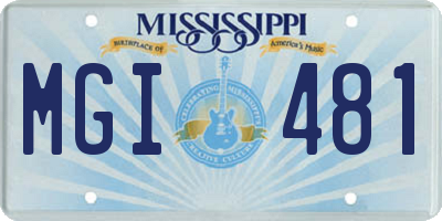 MS license plate MGI481