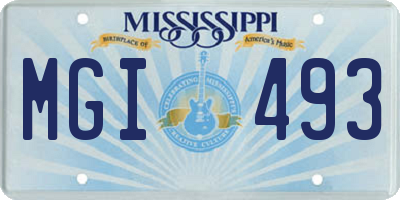 MS license plate MGI493