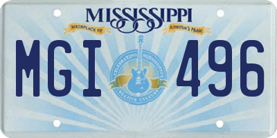 MS license plate MGI496
