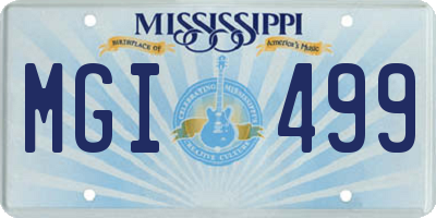MS license plate MGI499