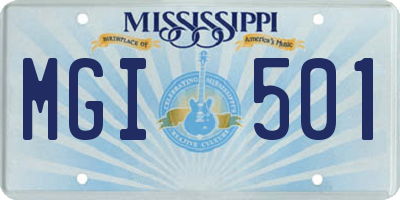 MS license plate MGI501