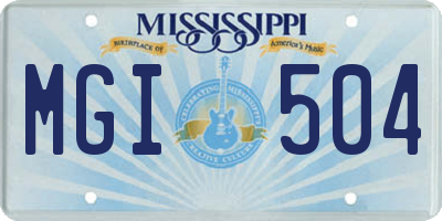 MS license plate MGI504