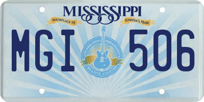 MS license plate MGI506