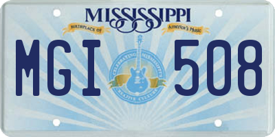 MS license plate MGI508