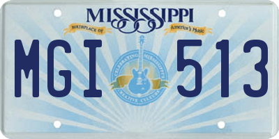 MS license plate MGI513