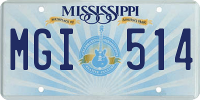 MS license plate MGI514