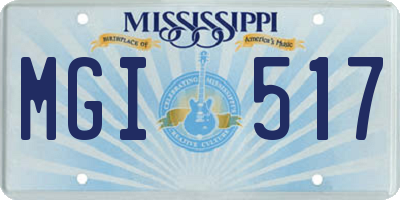 MS license plate MGI517