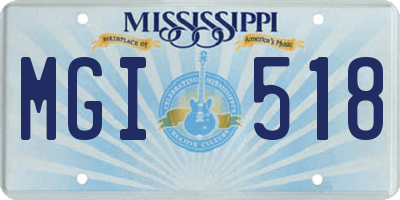 MS license plate MGI518