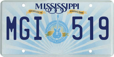 MS license plate MGI519
